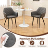 PU Leather Leisure Dining Chair Set of 2 w/Wide Seat & Armrests