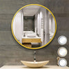 Large Round Wall Mounted Mirror Circular Unit with Black/Gold/Silver Steel Frame