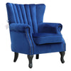Upholstered Velvet Armchair Oyster Wing Back Chair Single Sofa Lounge Fireside