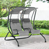 2Seater Garden Swing Outdoor Patio 2Separate Chairs Handrails Removable Canopy