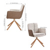 360° Swivel Corduroy Armchair Padded Bedroom Office Desk Chair PU Leather Finish