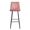 Set of 2 Velvet Chairs High Back Bar Stools Footrest Backrest Metal Legs Pub