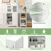 Bathroom Floor Cabinet Freestanding Storage Cupboard W/ 2 Tempered Glass Doors