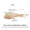 Wooden Rattan Pendant Light Fish Shape Hanging Ceiling Lamp LED Chandelier Shade