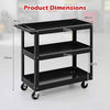 Heavy Duty Unity Cart Rolling Tool Cart with Flat Handle-Black