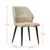 Dining Chair PU Soft High Wide Backrest Metal Legs Dining Room Brown Grey Beige
