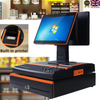 Cash Register Double Touch Screen Payment Machine Windows POS System w/ Printer