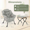 Modern Upholstered Leisure Sofa Armchair Reading Chair w/Footrest-Grey