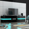 Modern Large LED TV Unit Stand TV Cabinet High Gloss Doors & Matt Body Black