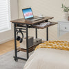 Rolling Computer Desk Home Office PC Workstation Laptop Table w/ Keyboard Tray