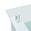 White Glass Coffee Table MDF Shelf Storage Living Room Rectangular Modern