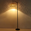 Floor Lamp with Bamboo Shade, Floor Lamp for Home Office, Bedroom, Living Room