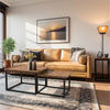 Set of 2 Nesting Coffee Table Wood Grain Top Industrial Sofa End Accent Table
