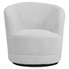 Swivel Tub Chair Barrel Chair Occasional Armchair Teddy Velvet Accent Sofa White