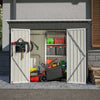 Garden Shed Pent Roof 4X8FT Metal Free Foundation Base Storage House Anthracite