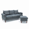 Luxury 3 Seater Corner Sofa Armchair Settee Couch with Footstool Living Room