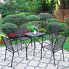 5PC Outdoor Dining Set Garden Patio Furniture - 4 Stackable Chairs &Square Table