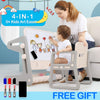 Kids Activity Center, Drawing Writing Table & Chair Set 3 In 1 Basketball Hoop