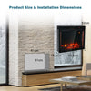 Recessed Electric Fireplace 2000W Wall Mounted Fire Heater with 7 Flame Color