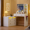 Dressing Table with LED Light Mirror Chest of Drawers Vanity Makeup Desk Bedroom