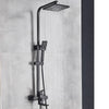 Bathroom Shower Mixer Set 8'' Square Black Taps Twin Over Head Exposed Valve Bar