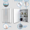 LED Bathroom Mirror Cabinet with Shaver Socket Demister Sensor Lights 600/ 700mm