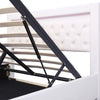 Ottoman Storage Double Bed Frame Upholstered Platform Bed With Headboard White