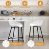 Woltu 2pcs White Bar Stools Breakfast Kitchen Chair with Footrest and Backrest
