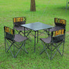Folding Picnic 52cm Square Table w/ 4 Fishing Chairs BBQ Camping Party RV Set