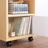 3 Layers White Bookshelf Storage Rack Magazine Document Holder Case w/ Pulley UK