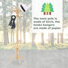 360° Rotating Top Tier Coat Rack Birch Coat Stand Coat Hanger w/12 Hooks Oak