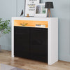 High Gloss 2 Doors Matt Body Sideboard Cupboard Kitchen Buffet Cabinet with LED