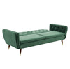 3 Seater Sofa Bed Green Velvet Button Back - Victoria