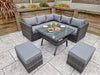 Signature Weave Georgia Grey Outdoor Garden Corner Dining Sofa Set RRP £1282