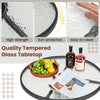Outdoor Table Round Bistro Table w/ Umbrella Hole Black