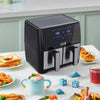 8 in 1 Double Drawer Air Fryer 2 Basket Zone Digital Family 1700W 9L w/Timer
