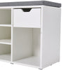 Wood Shoe Bench Hallway Shelves Rack with Cushion Storage Bench with Padded Seat