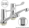 1 PAIR BATHROOM LEVER BASIN SINK TAPS 1/4 TURN CHROME PAIR HOT & COLD FAUCET SET