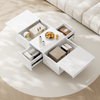 Coffee Table with Hidden Compartment and Storage Drawers for Living Room White