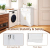 Bathroom White Floor Cabinet Freestanding Storage Cupboard with Drawer