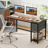 140 cm Writing Desk Modern Computer Workstation Home Office Desk with 2 Drawers