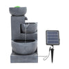 3 Cascading Bowl Stone Fountain Garden Water Features Outdoor Decor Solar Light