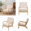 Scandi Fabric Armchair Upholstered Solid Wood Frame Single Sofa Accent Chair NEW
