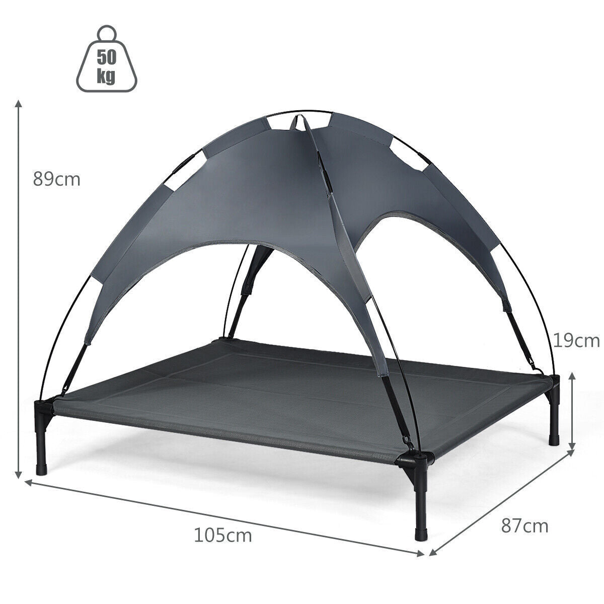 Exlarge Elevated Dog Bed Portable Pet Cot Tent w/ Removeable Canopy Waterproof