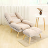 Fabric Upholstered Lazy Sofa Lounge Recliner Chair Bed Fireside Armchair w/Stool