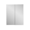 White Bathroom Cabinet Mirrored Surface 2 Doors 3 Shelves Wall Mounted Storage
