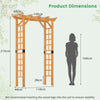 215 cm Garden Arch Wood Trellis for Climbing Plants-Orange