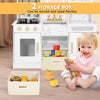 Kids Wooden Playset Deluxe Pretend Kitchens Cooking Toy Set Light Large