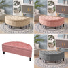 Half Round Storage Ottoman Box Bench Book Toy Chest Footrest Hallway Seat Pouffe