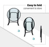 NEW INDOOR OUTDOOR PORTABLE GARDEN PATIO BISTRO FOLDING GLASS TOP METAL TABLE